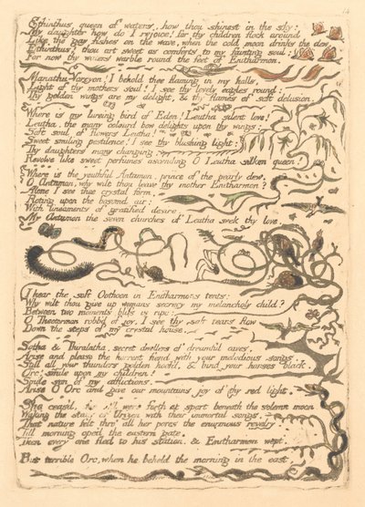 Europa. Una profezia, Tavola 16, Ethinthus regina delle acque... (Bentley 17) da William Blake